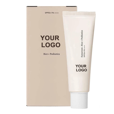 Gênero Feminino Loção Probiótica Protetora Solar SPF 50 Protetor Solar para Rosto Corpo Etiqueta personalizada