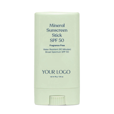 Marca privada Proteção solar mineral SPF 50 Resistente à água Proteção UVA/UVB de amplo espectro