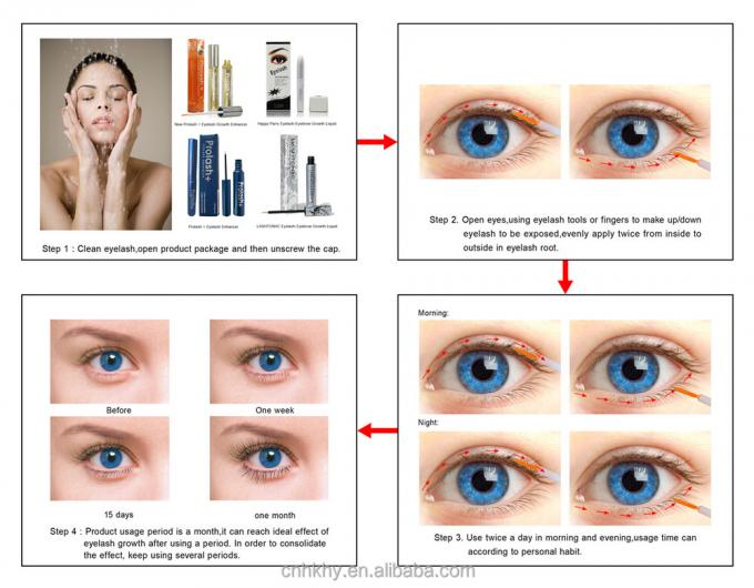 Custom herbal crescimento de cílios líquido orgânico Vegan cílios soro para belos cílios 3