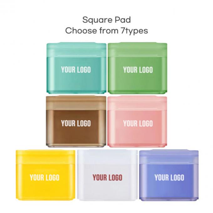 Logotipo personalizado Pad de tonificante facial diário para mulher 7 tipos de almofadas faciais de algodão quadrado 0