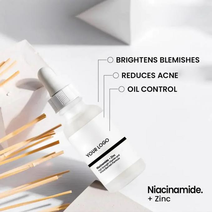 Diga adeus à atividade do sebo com Niacinamida Óleo de zinco Controle de acne Serum de clareamento 1