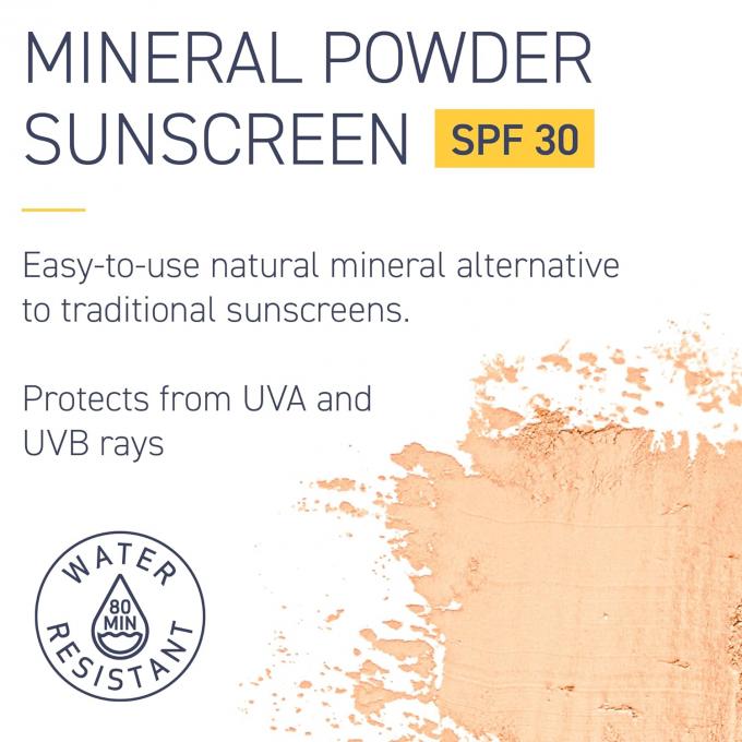 Protetor solar de pó mineral com proteção UVA/UVB de amplo espectro SPF 30 1