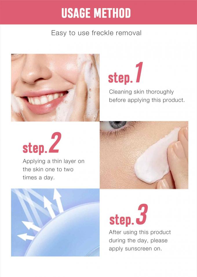 Creme facial de remoção de sardas à base de glicerina para produtos OEM/ODM de cuidados com a pele 7