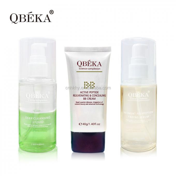 QBEKA Fermento Polipeptídeo Fading Serum Branqueamento Kit Facial de Ouro para efeito de levantamento 4