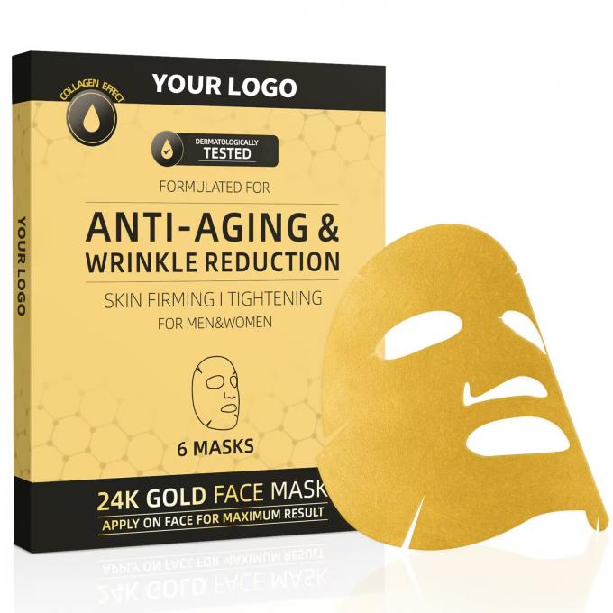 Máscara facial orgânica de ouro 24K para casa gel calmante personalizável de colágeno Crystal Beauty 0