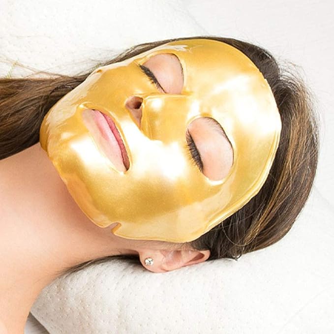 Máscara facial orgânica de ouro 24K para casa gel calmante personalizável de colágeno Crystal Beauty 3