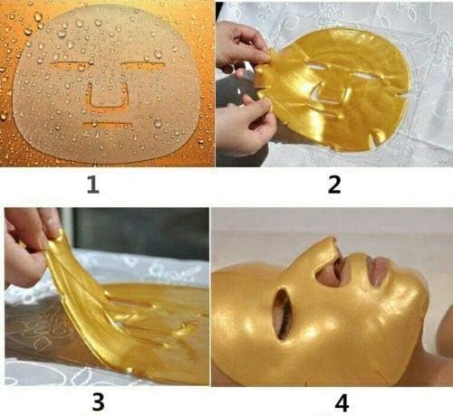 Máscara facial orgânica de ouro 24K para casa gel calmante personalizável de colágeno Crystal Beauty 8