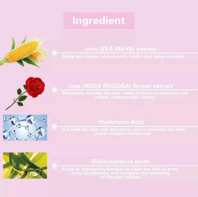 Marca privada Ácido hialurónico Máscara facial Função de clareamento Máscara facial Máscara de lama macia 10