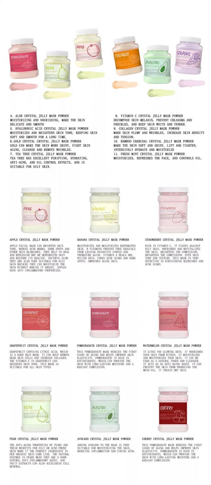 Hidratante Hydro Nutritivo gelatina Masking com frutas enriquecidas com colágeno masking em pó 3