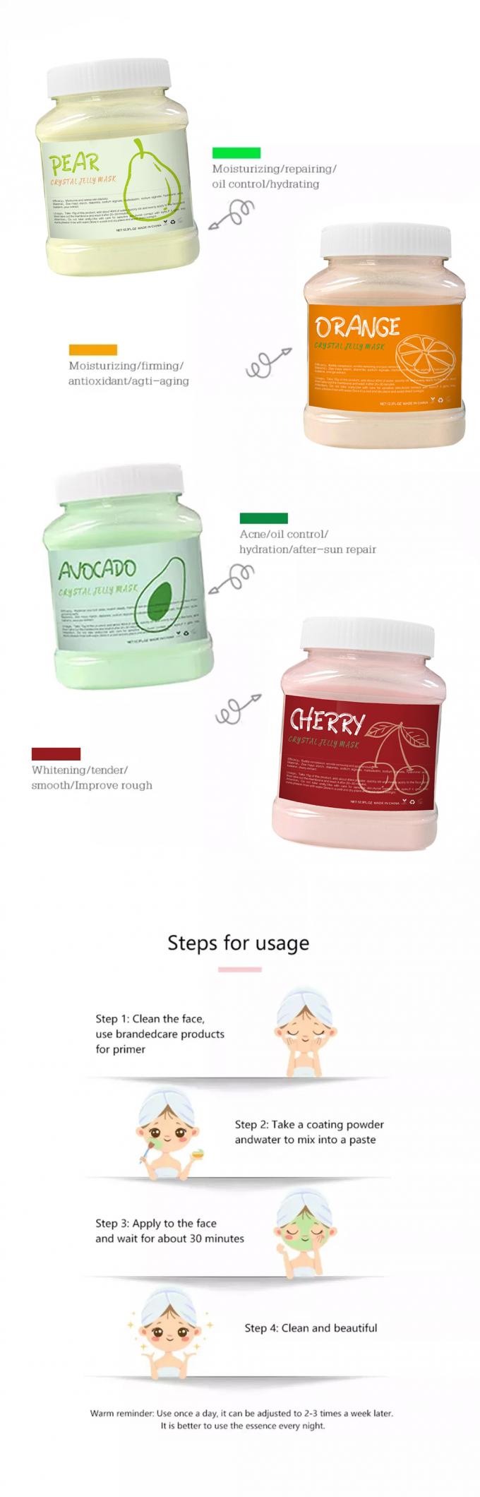 Hidratante Hydro Nutritivo gelatina Masking com frutas enriquecidas com colágeno masking em pó 2