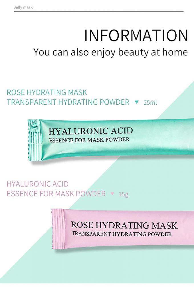 Marca privada Ácido hialurónico Máscara facial Função de clareamento Máscara facial Máscara de lama macia 9