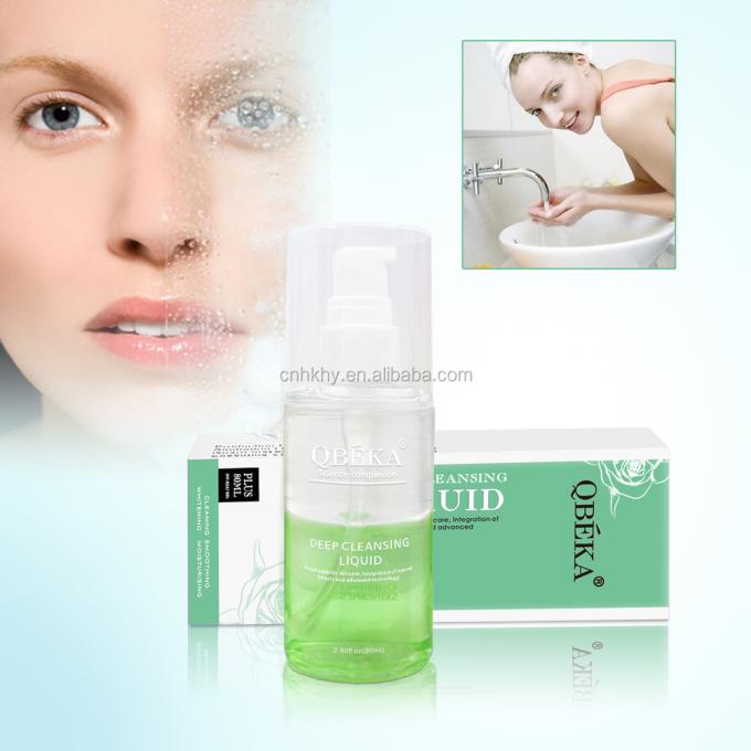 Formulário líquido suave sem irritação Limpeza facial profunda líquido lavagem facial maquiagem de olhos remover 80ml 0