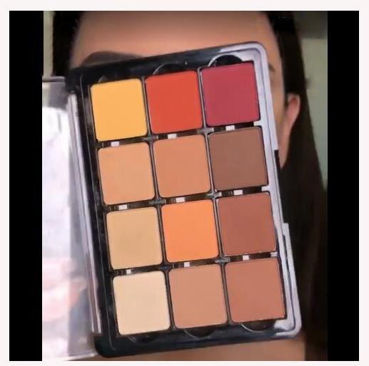 Paleta de sombras de olhos de cores misturadas metálicas brilhante Satin Matte Ingrediente mineral 1