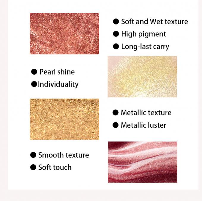 Paleta de sombras de olhos de cores misturadas metálicas brilhante Satin Matte Ingrediente mineral 6
