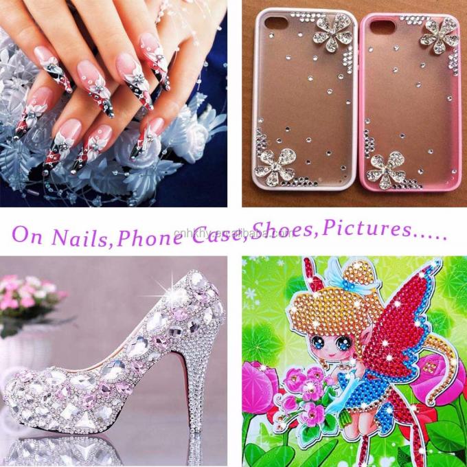 Rhinestones de unhas L01 Flat Back Phone Decoration 3D Glitter Stones para ferramenta de manicure 45g 5